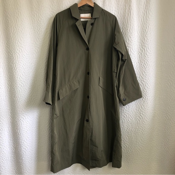 Aritzia The Group by Babaton Skylar Trench Coat Olive Moss Green - Picture 3 of 16
